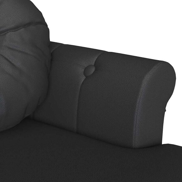 VidaXL Chesterfield Pad párnával Fekete 120,5 x 65 x 75 cm Műbőr