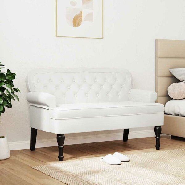 VidaXL Chesterfield Pad Fehér 119.5 x 64.5 x 75 cm Műbőr