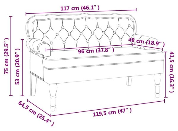 VidaXL Chesterfield Pad Fehér 119.5 x 64.5 x 75 cm Műbőr