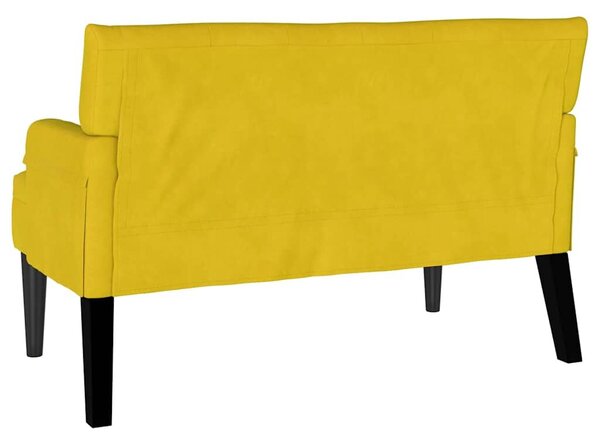 VidaXL Chesterfield Pad Sárga 112 x 65,5 x 75 cm Bársony