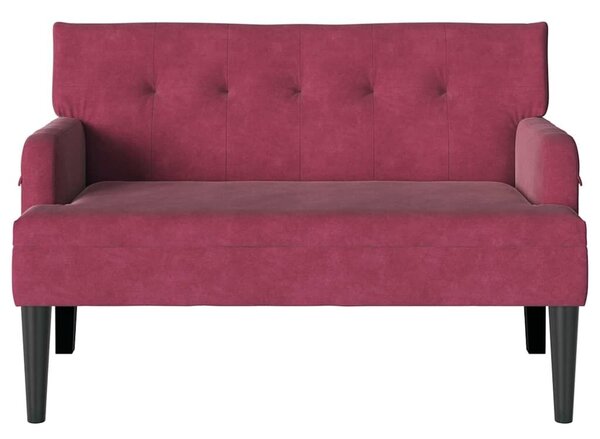 VidaXL Chesterfield Pad Bordó 112 x 65,5 x 75 cm Bársony