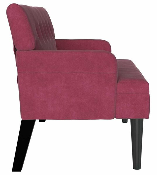 VidaXL Chesterfield Pad Bordó 112 x 65,5 x 75 cm Bársony