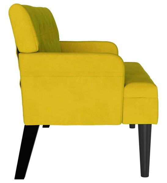 VidaXL Chesterfield Pad Sárga 112 x 65,5 x 75 cm Bársony