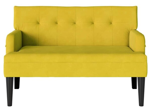 VidaXL Chesterfield Pad Sárga 112 x 65,5 x 75 cm Bársony