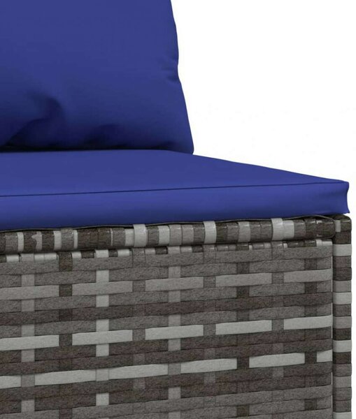 VidaXL 3 részes szürke polyrattan kerti ülőgarnitúra párnákkal