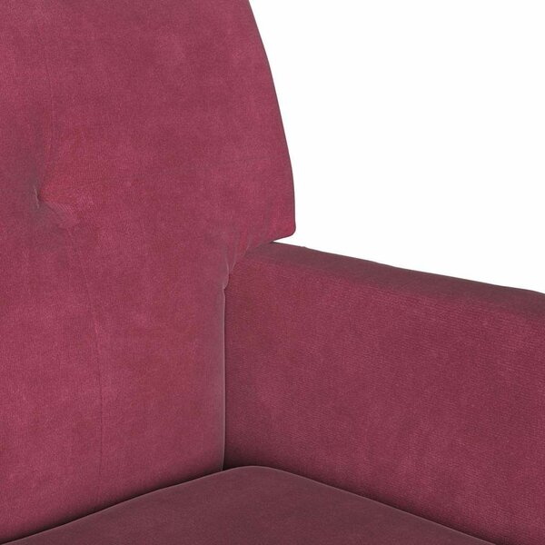 VidaXL Chesterfield Pad Bordó 112 x 65,5 x 75 cm Bársony