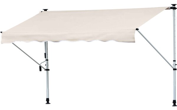 Előtető, Forgattyú, Teleszkópos oszlopok, 400x120cm, Khaki zöld / fehér