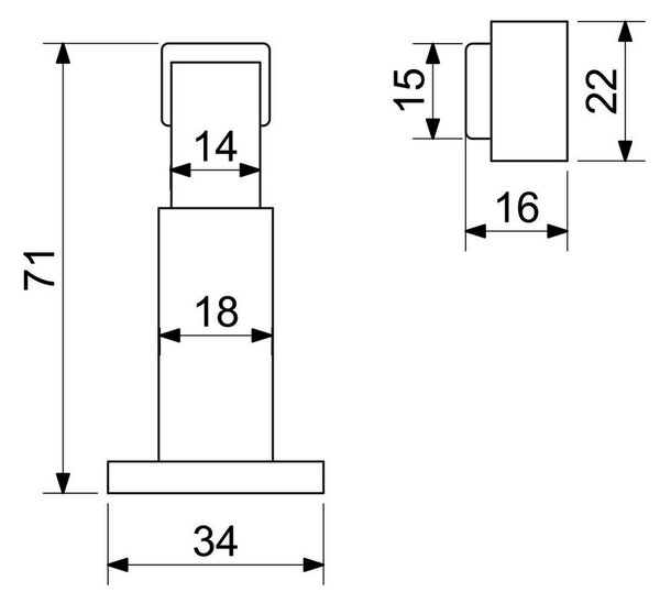 Mágneses ajtóütköző RDS.050, nikkel