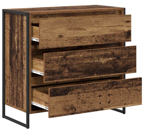VidaXL Széf fiókkal Öreg fa 79 x 36 x 75.5 cm Faanyag