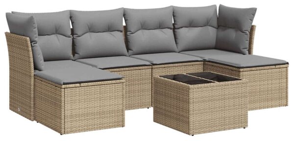 VidaXL Polyrattan Kerti Ülőgarnitúra - 7 részes, Bézs