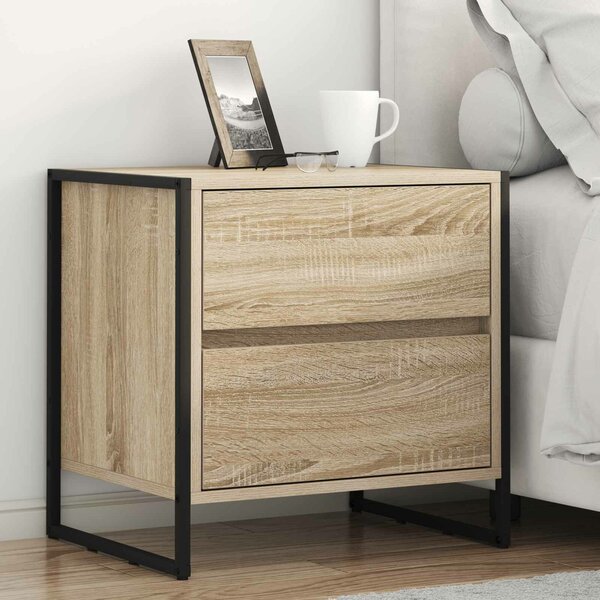 VidaXL Éjjeli asztal fiókkal 2 pcs Sonoma 50 x 39.5 x 50 cm Faanyag