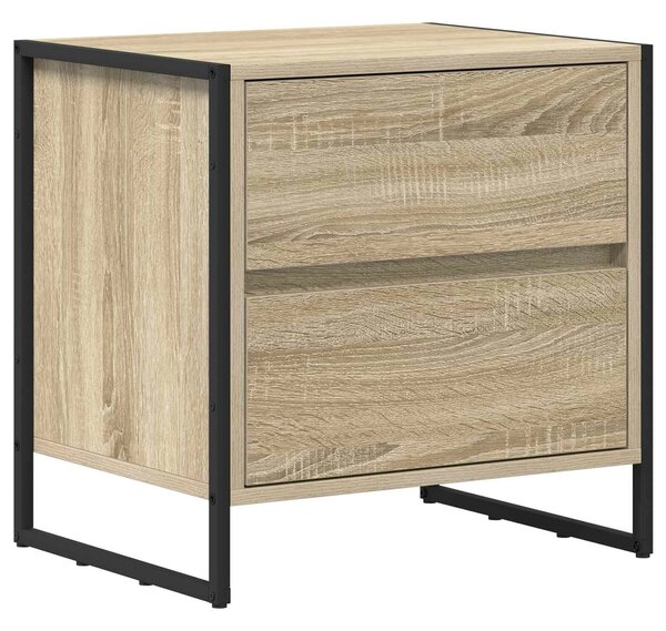 VidaXL Éjjeli asztal fiókkal 2 pcs Sonoma 50 x 39.5 x 50 cm Faanyag
