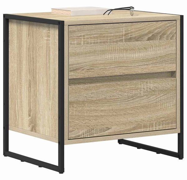 VidaXL Éjjeli asztal fiókkal 2 pcs Sonoma 50 x 39.5 x 50 cm Faanyag