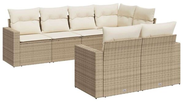 VidaXL Polyrattan Kerti Ülőgarnitúra - 7 részes - Bézs