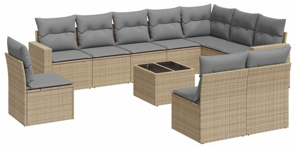 VidaXL Polyrattan Kerti Ülőgarnitúra - 11 részes - Bézs