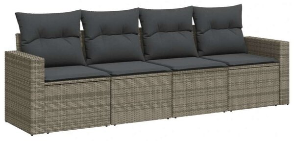 VidaXL Polyrattan Kerti Ülőgarnitúra - 4 részes - Szürke