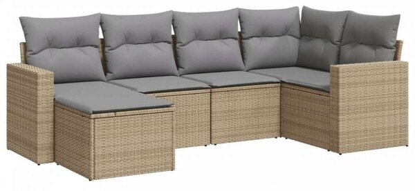 VidaXL Polyrattan Kerti Ülőgarnitúra - 6 részes - Bézs