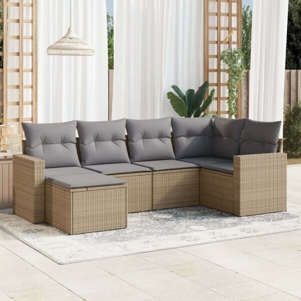 VidaXL Polyrattan Kerti Ülőgarnitúra - 6 részes - Bézs
