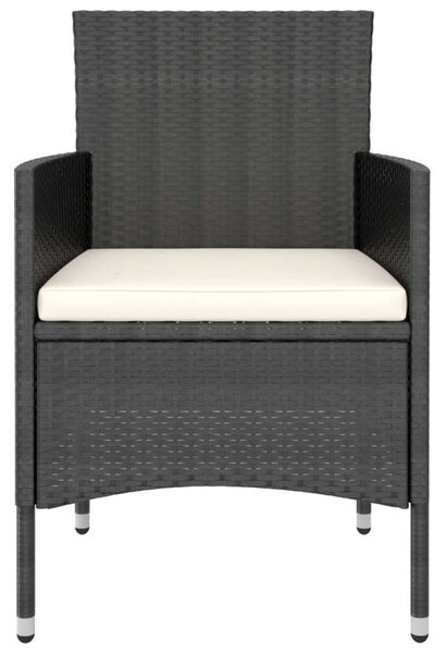 VidaXL Polyrattan Kerti Bisztrószett - 5 részes, Fekete