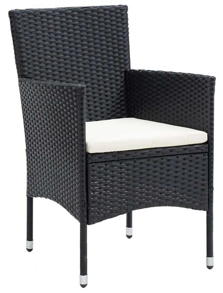 VidaXL Polyrattan Kerti Bisztrószett - 5 részes, Fekete
