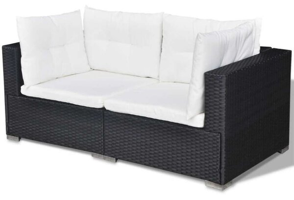 VidaXL 5 részes Kerti Ülőgarnitúra - Fekete Polyrattan