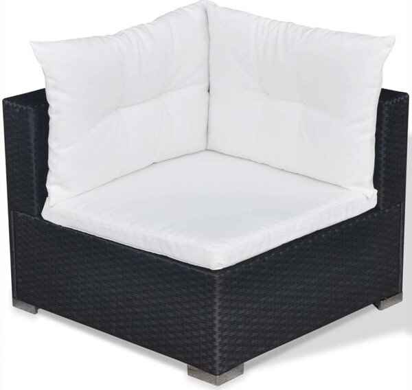VidaXL 5 részes Kerti Ülőgarnitúra - Fekete Polyrattan