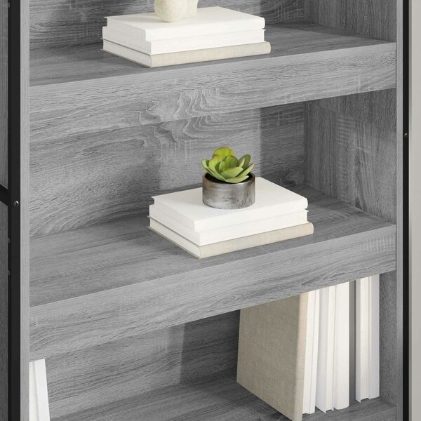 VidaXL Könyvespolc 2 pcs Szürke Sonoma 80 x 30 x 155 cm Faanyag