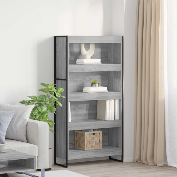 VidaXL Könyvespolc 2 pcs Szürke Sonoma 80 x 30 x 155 cm Faanyag