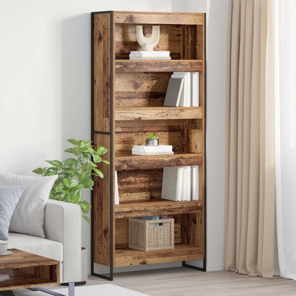 VidaXL Könyvespolc 2 pcs Öreg fa 80 x 30 x 189,5 cm Faanyag