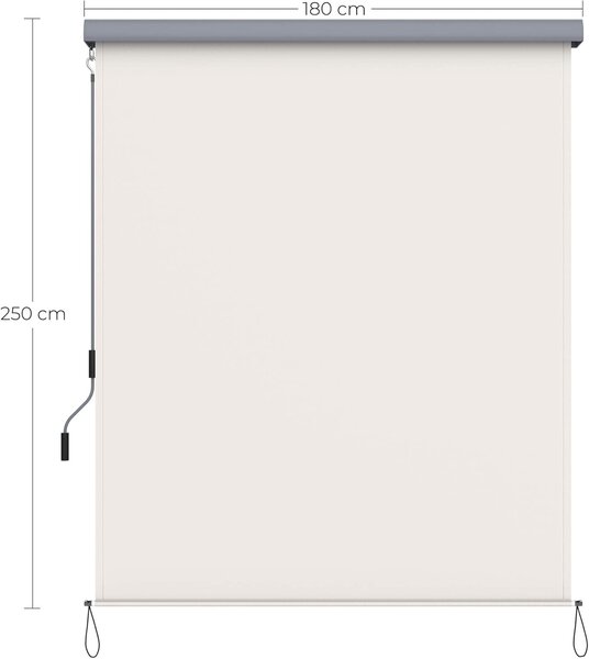 Függőleges napellenző teraszra és erkélyre 2,5 × 1,8 m (H × Sz), bézs színben