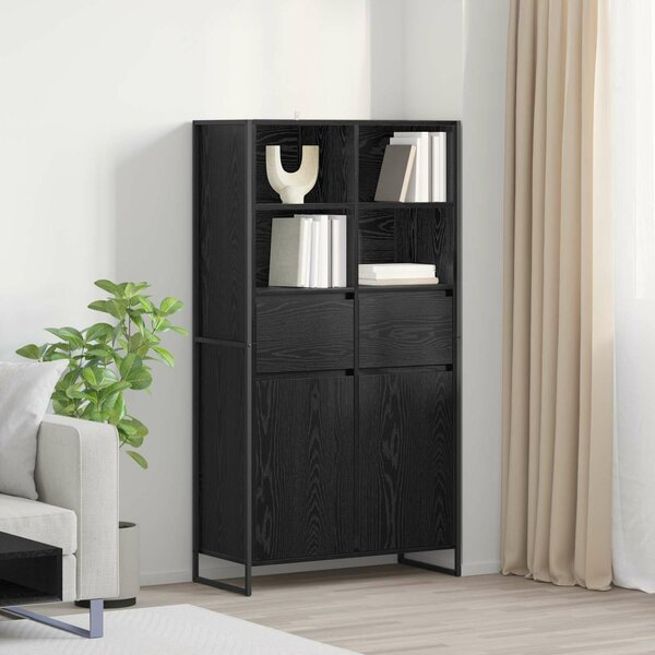 VidaXL Széf fiókkal 2 pcs Fekete tölgy 81 x 36 x 150.5 cm Faanyag