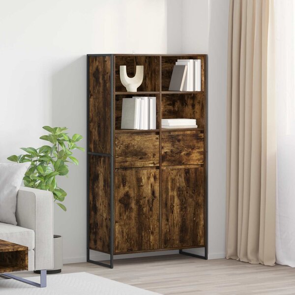 VidaXL Széf fiókkal 2 pcs Füstös tölgy 81 x 36 x 150.5 cm Faanyag