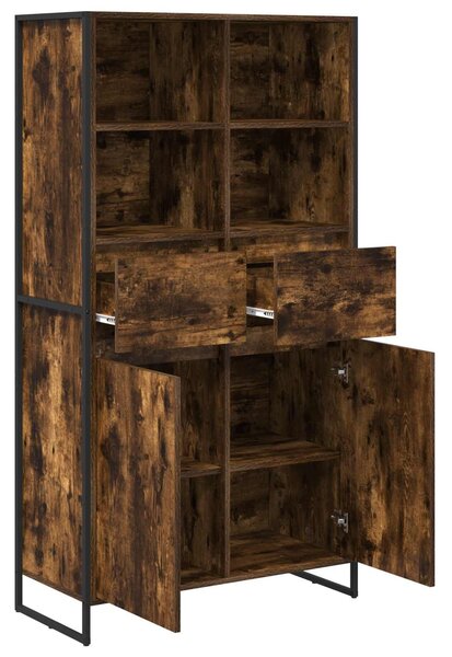 VidaXL Széf fiókkal 2 pcs Füstös tölgy 81 x 36 x 150.5 cm Faanyag