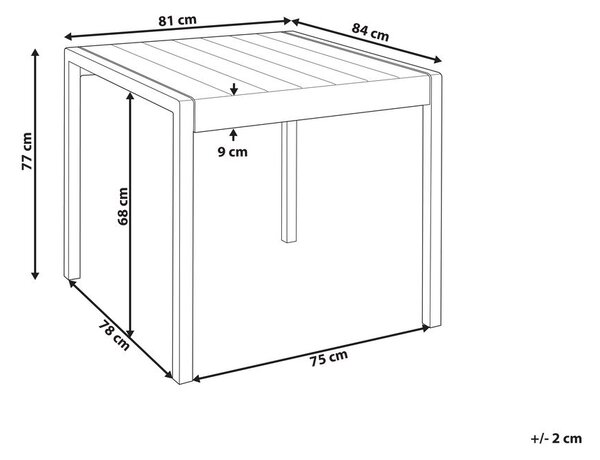 Kerti asztal BARTICA 81 cm 84 cm Szürke