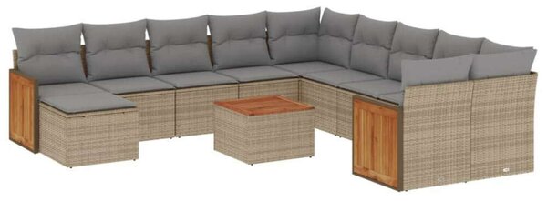 VidaXL Polyrattan Kerti Ülőgarnitúra - 12 részes - Bézs