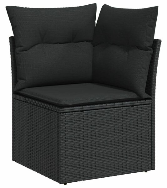 VidaXL Polyrattan Kerti Ülőgarnitúra - 9 részes - Fekete