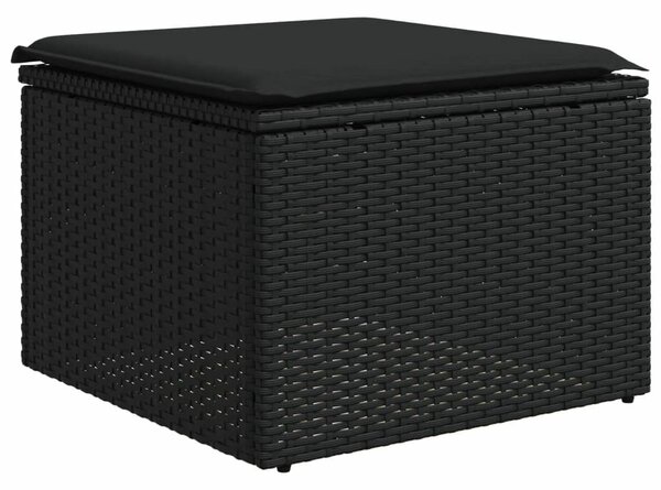 VidaXL Polyrattan Kerti Ülőgarnitúra - 9 részes - Fekete
