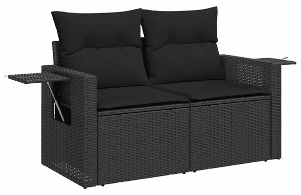 VidaXL Polyrattan Kerti Ülőgarnitúra - 9 részes - Fekete