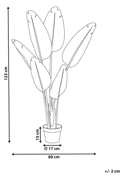Műnövény BANANA TREE 123 cm Fehér