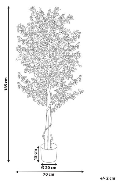 Műnövény SAKURA 185 cm Rózsaszín