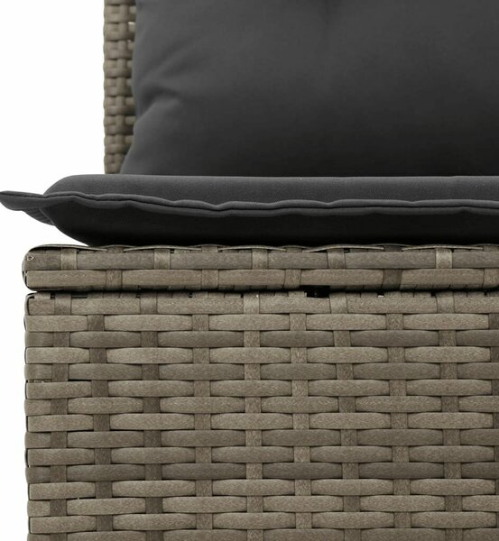 VidaXL 7 részes szürke polyrattan kerti ülőgarnitúra párnákkal