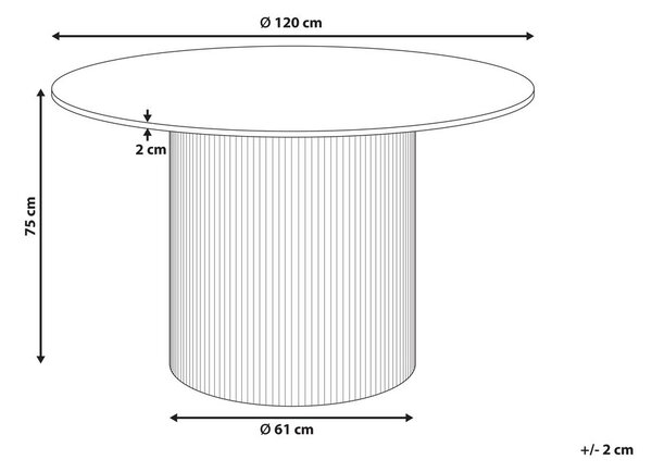 Étkezőasztal ALBINA Fehér márvány 120 cm 120 cm