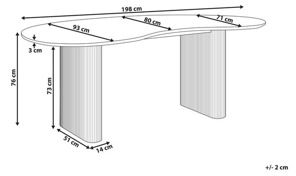 Étkezőasztal PEERY Fehér 198 cm 93 cm