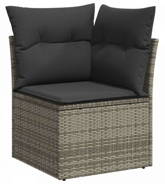 VidaXL 9-részes szürke polyrattan kerti ülőgarnitúra párnákkal