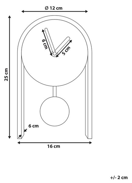 Óra BLATTEN 16 cm Fekete