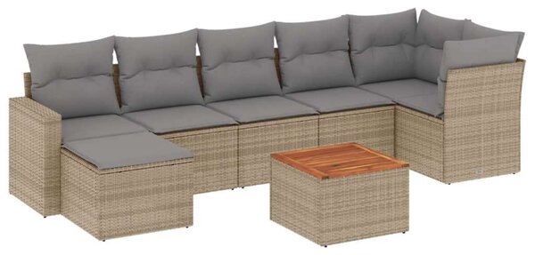 VidaXL Polyrattan Kerti Ülőgarnitúra - 8 részes - Bézs