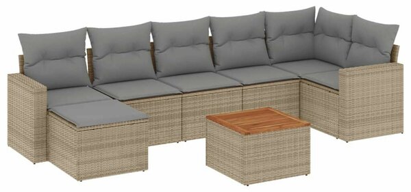VidaXL Polyrattan Kerti Ülőgarnitúra - 8 részes - Bézs