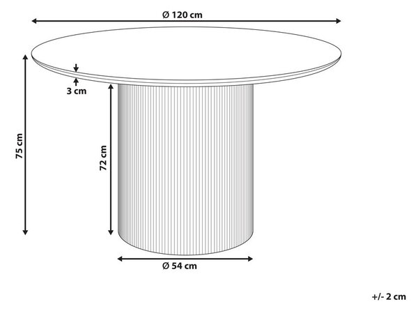 Étkezőasztal NEWELL Világosbézs 120 cm 120 cm