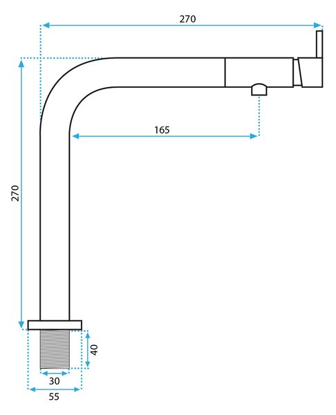 Rea Cole, konyhai csaptelep h-270, acél, REA-B0859