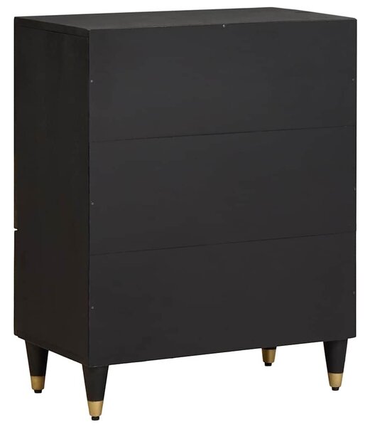 VidaXL Széf Fekete 60 x 33 x 75 cm Tömör Mangófát
